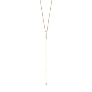 Y-Halskette ICE CUBE, 18 Karat Rosegold vergoldet-LEAF Outlet
