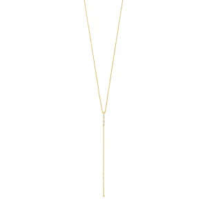 Y-Halskette ICE CUBE, 18 Karat Gelbgold vergoldet-LEAF Clearance